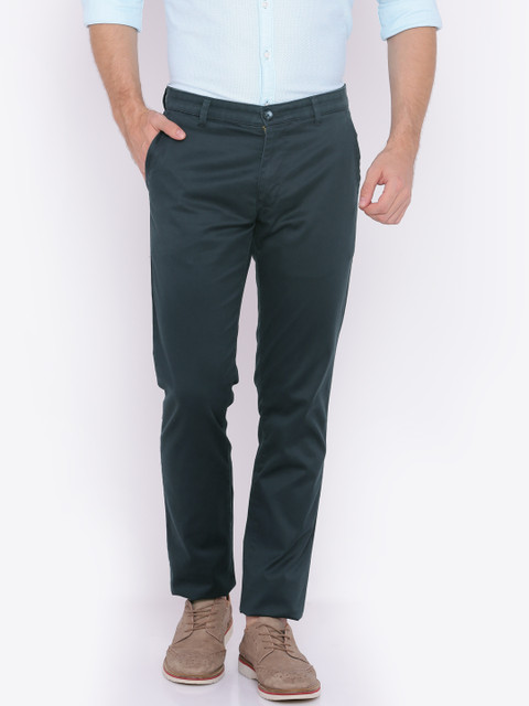 

Parx Men Navy Blue Slim Fit Solid Regular Trousers