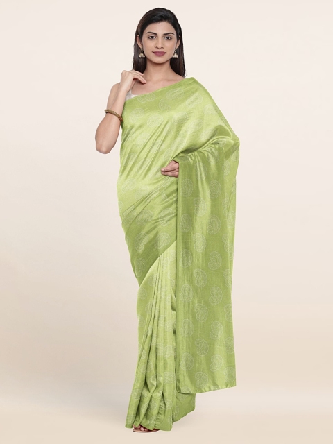 

Pothys Paisley Print Saree, Green