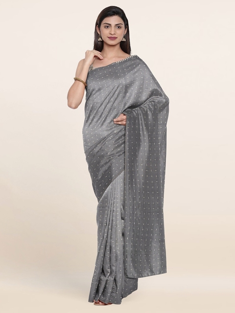 

Pothys Geometric Saree, Grey