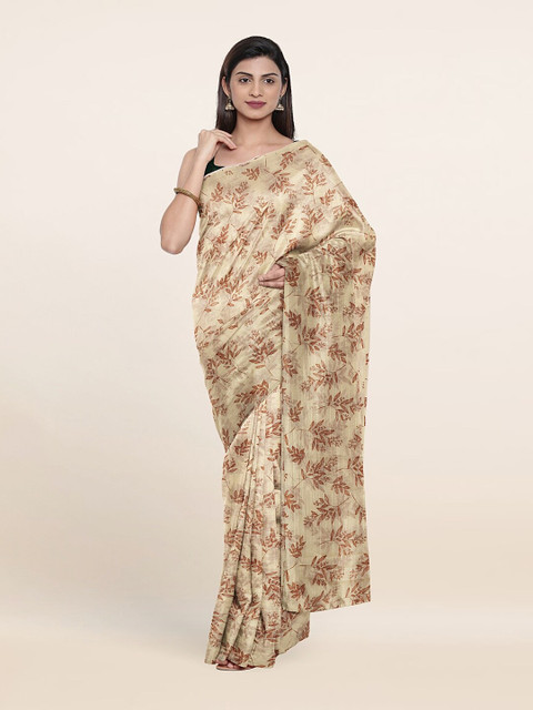 

Pothys Floral Zari Saree, Cream