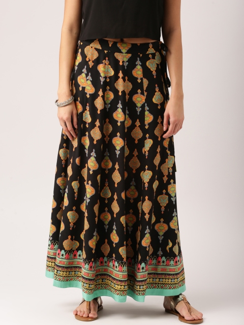 

IMARA Black Printed Maxi Skirt