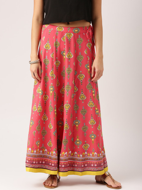 

IMARA Pink Printed Maxi Skirt