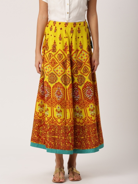 

IMARA by Yellow Printed Maxi Skirt