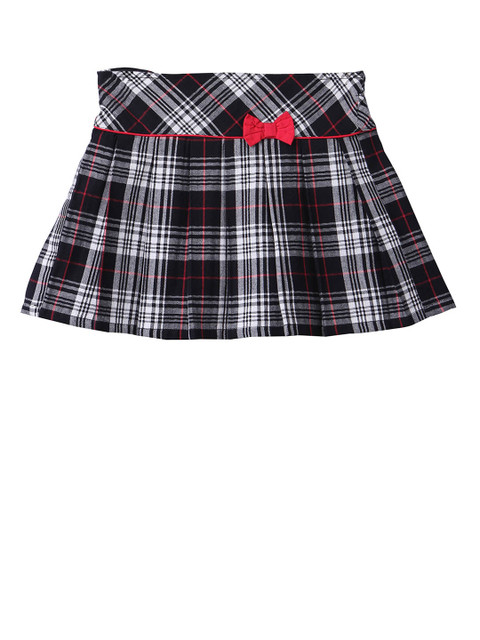 

Beebay Girls Black & White Checked A-Line Pure Cotton Skirt
