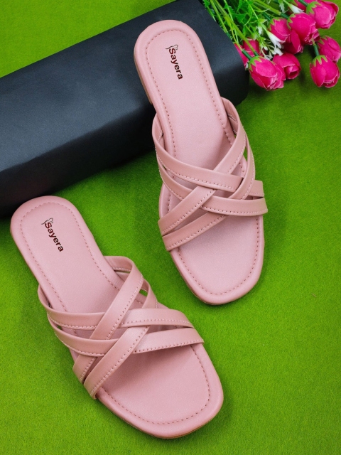 

Sayera Women Open Toe Flats, Pink
