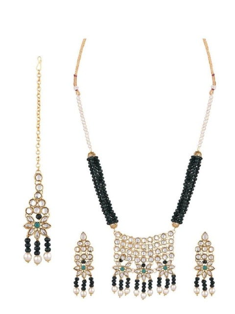 

Efulgenz Classic Antique Designer Gold-Plated & Crystal-Studded Jewellery Set