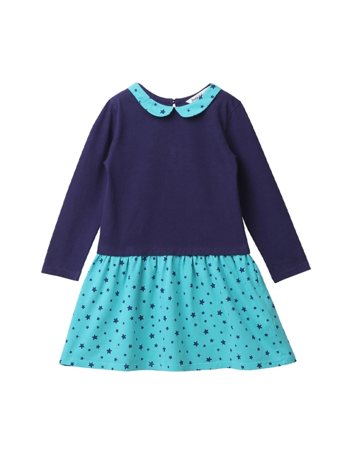 

Beebay Girls Navy Blue Printed A-Line Dress