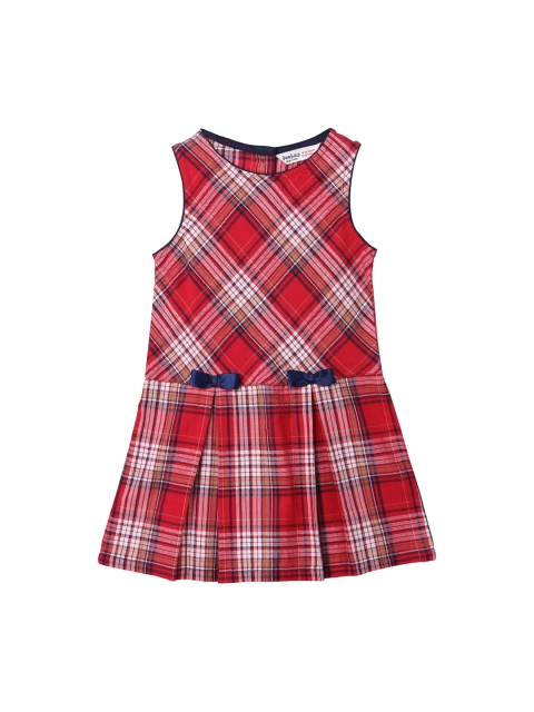 

Beebay Girls Red Checked A-line Dress