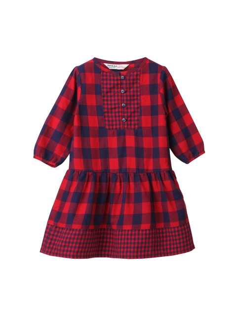 

Beebay Girls Red & Navy Checked Fit and Flare Dress