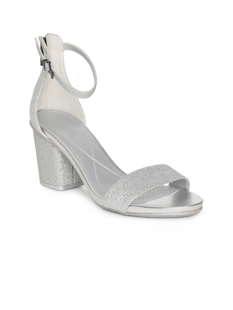 

Kenneth Cole Women Silver-Toned Solid Sandals
