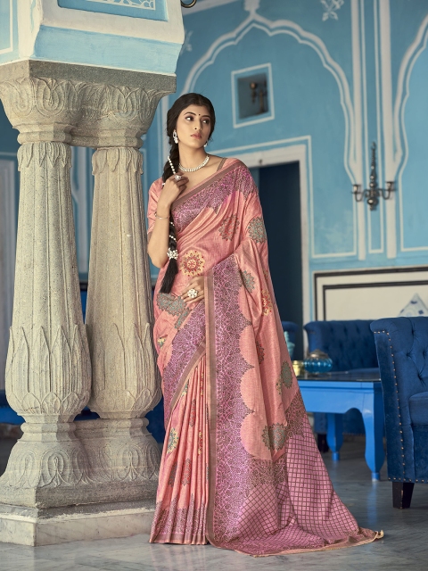 

elora Ethnic Motifs Saree, Pink