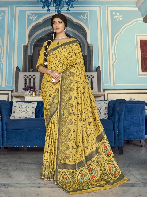 

elora Ethnic Motifs Saree, Yellow