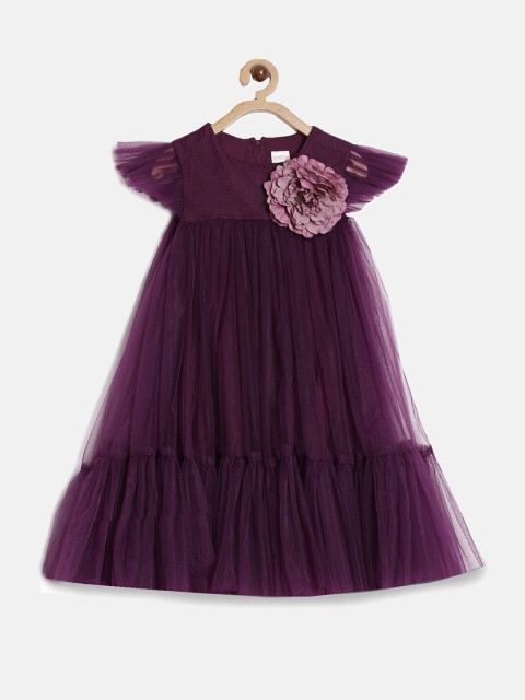 

Aomi Girls Net A-Line Dress, Magenta