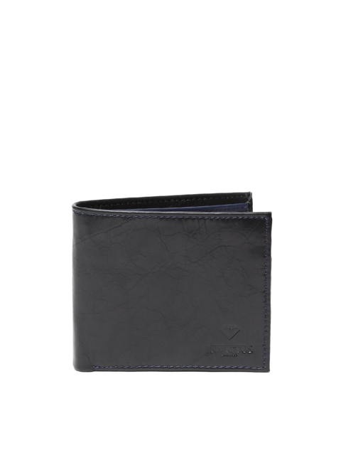 

INVICTUS Men Black Leather Solid Two Fold Wallet