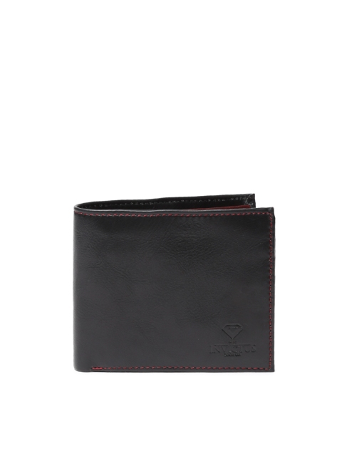 

INVICTUS Men Black Leather Solid Two Fold Wallet