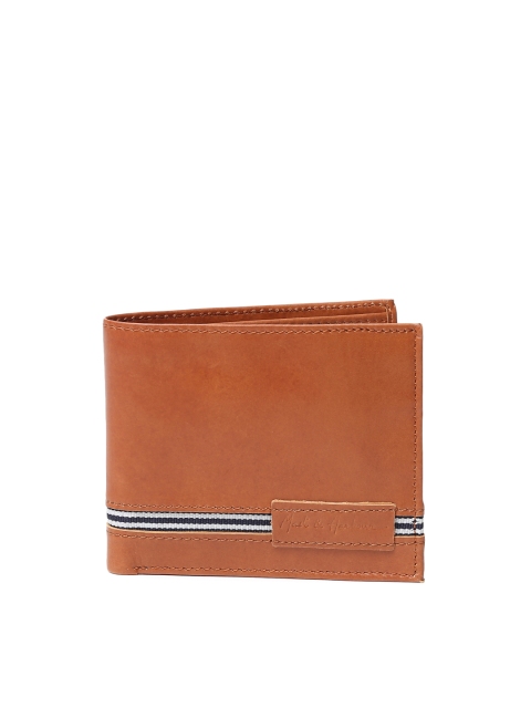 

Mast & Harbour Men Tan Brown Leather Solid Two Fold Wallet