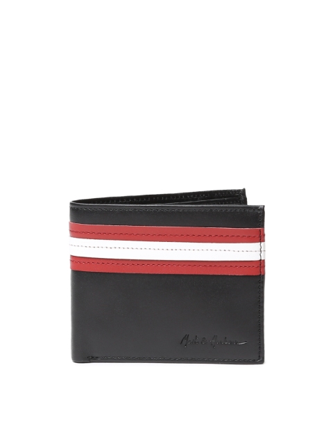 

Mast & Harbour Men Black Leather Two Fold Wallet