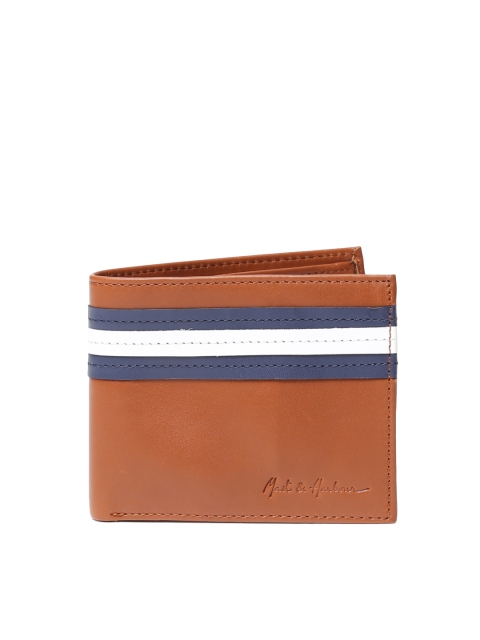 

Mast & Harbour Men Tan Striped Two Fold Wallet