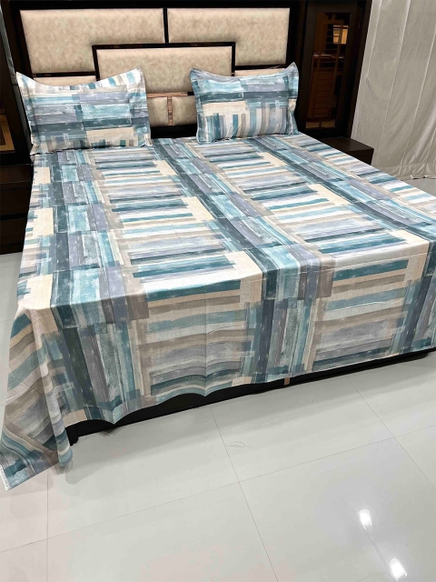 

Pure Decor 500TC Superfine Pure Cotton King Bedsheet with 2 Pillow Covers, Green