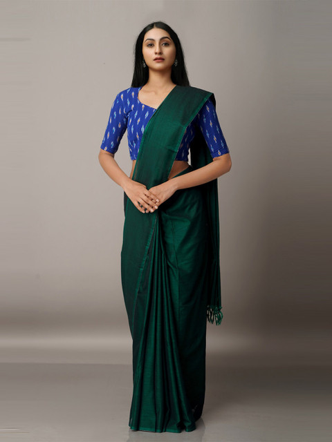 

Unnati Silks Pure Cotton Narayan Peth Saree, Green