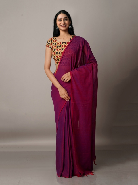 

Unnati Silks Pure Cotton Narayan Peth Saree, Purple