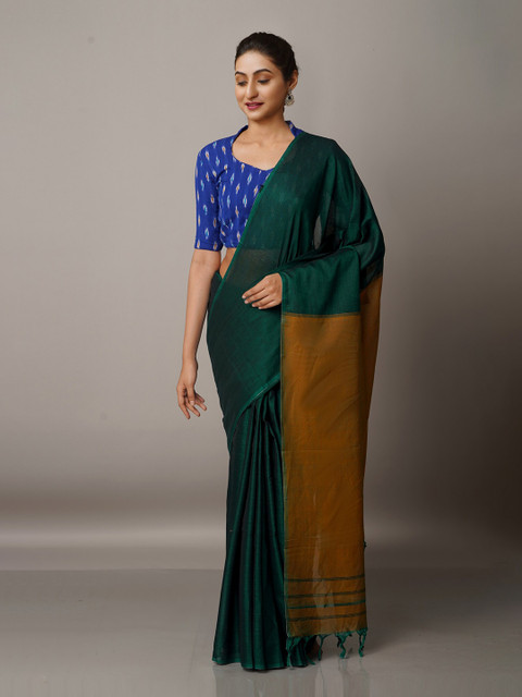 

Unnati Silks Pure Cotton Narayan Peth Saree, Green