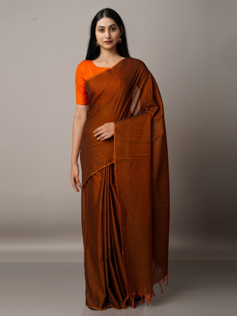 

Unnati Silks Pure Cotton Narayan Peth Saree, Brown