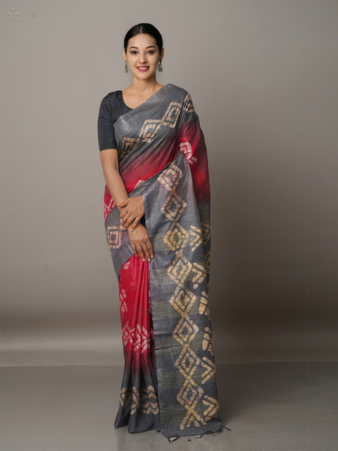 

Unnati Silks Batik Bhagalpuri Saree, Pink