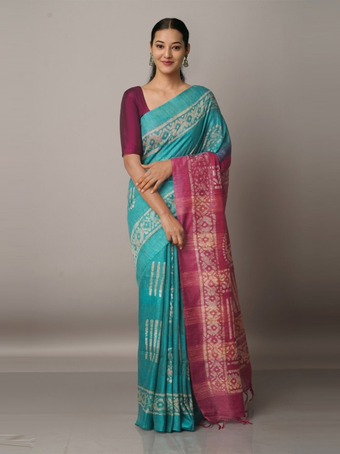 

Unnati Silks Batik Bhagalpuri Saree, Green