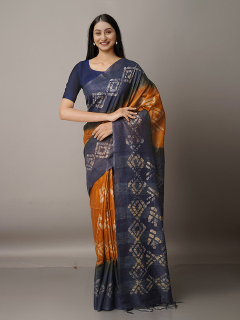 

Unnati Silks Batik Bhagalpuri Saree, Brown