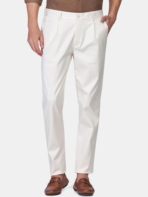 

Blackberrys Men White Comfort Pleated Casual Trouser