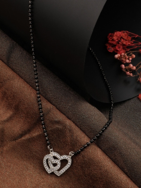 

Vita Bella Gold Plated & CZ Studded Mangalsutra, Silver