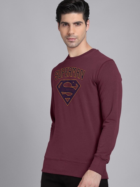 

Free Authority Men Superman Printed Pullover Sweatshirt, Burgundy