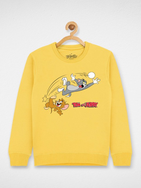 

Kids Ville Girls Printed Sweatshirts, Yellow