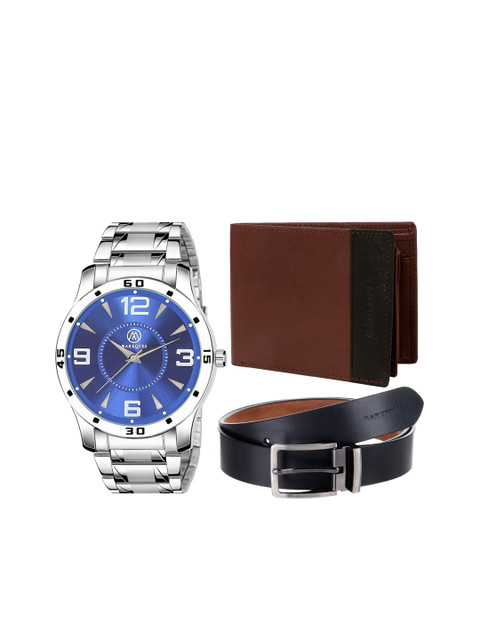 

MARKQUES Men Solid Leather Accessory Gift Set, Brown