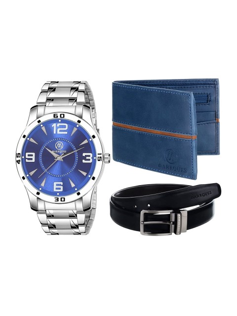 

MARKQUES Men Solid Accessory Gift Set, Silver