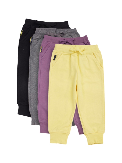 

Gini and Jony Kids Pack Of 4 Solid Joggers, Multi
