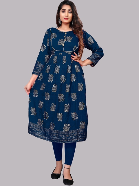 

Atsevam Women Ethnic Motifs Printed Kurta, Blue