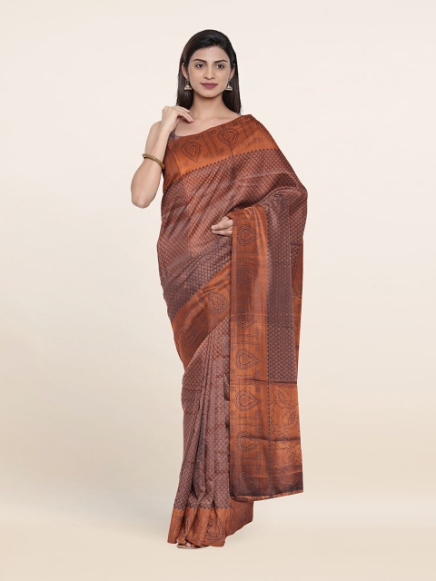 

Pothys Grey & Copper-Toned Ethnic Motifs Zari Art Silk Saree
