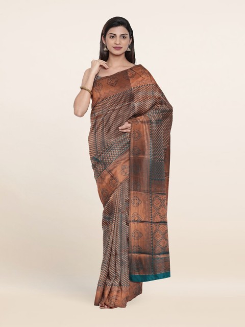 

Pothys Green And Copper Toned Woven Design Zari Art Silk Saree