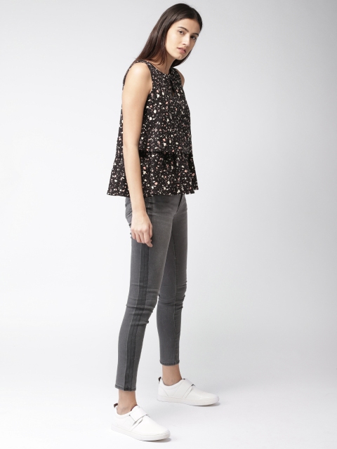 

Mast & Harbour Women Black Printed Top