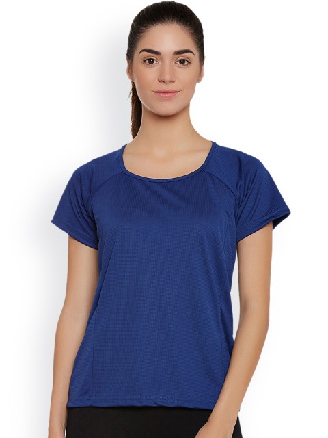

Clovia Women Blue Solid Round Neck T-shirt
