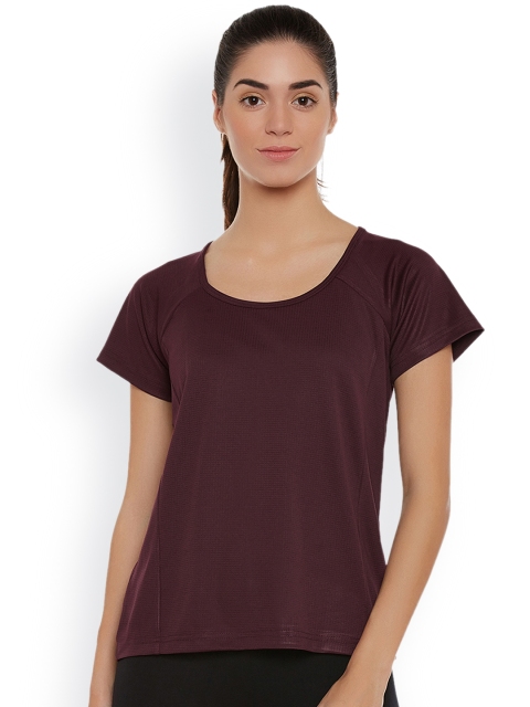 

Clovia Activewear Round Neck T-shirt, Maroon
