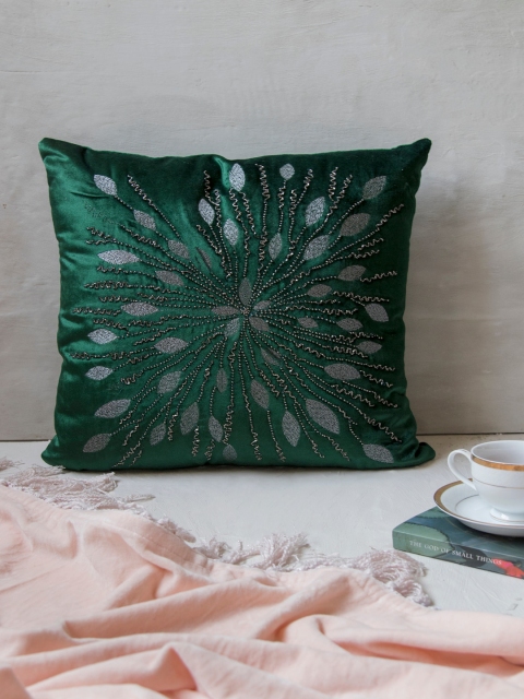 

The 7 DeKor Embellished Square Cushion, Teal