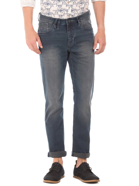 

Flying Machine Men Blue Slim Tapered Fit Mid-Rise Clean Look Stretchable Jeans