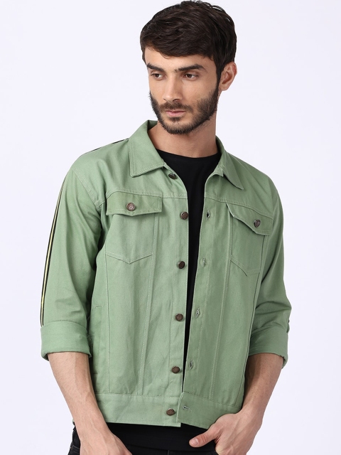 

VOXATI Men Denim Jacket, Green