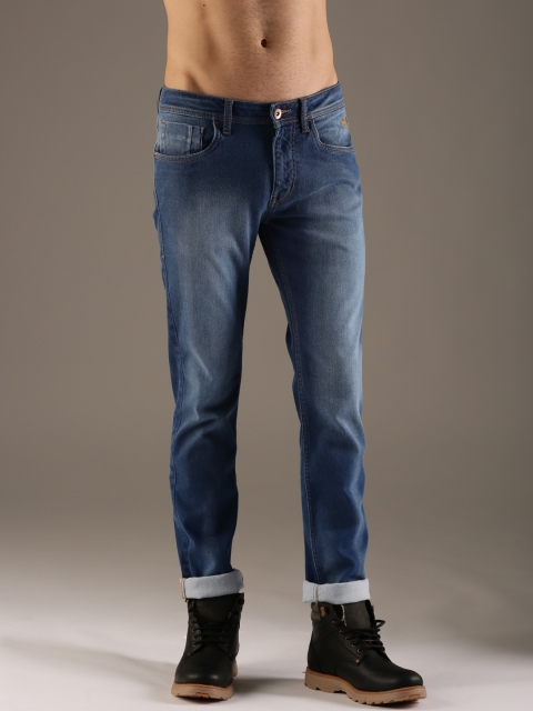 

Flying Machine Men Blue Michael Slim Fit Mid-Rise Clean Look Stretchable Jeans