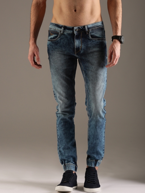 

Flying Machine Men Blue Regular Fit Mid-Rise Stretchable Joggers