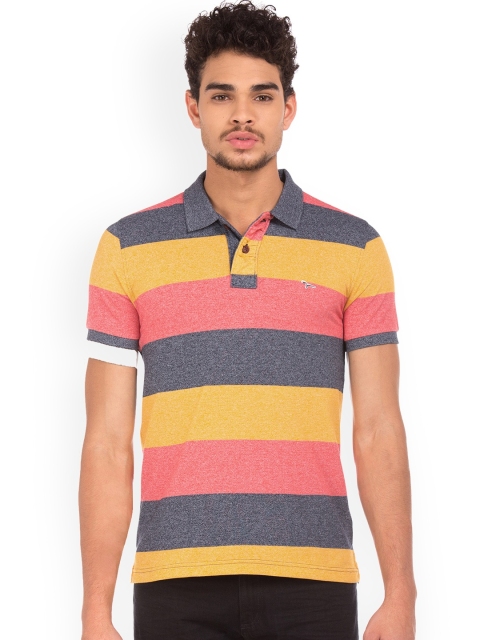 

Flying Machine Men Multicoloured Striped Polo Collar T-shirt, Multi