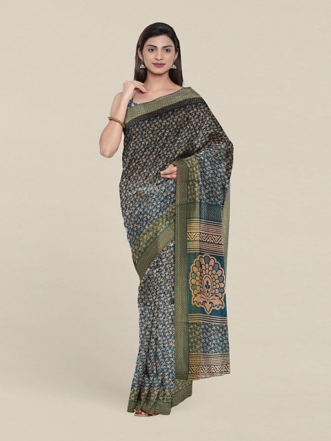 

Pothys Blue & Brown Ethnic Motifs Saree